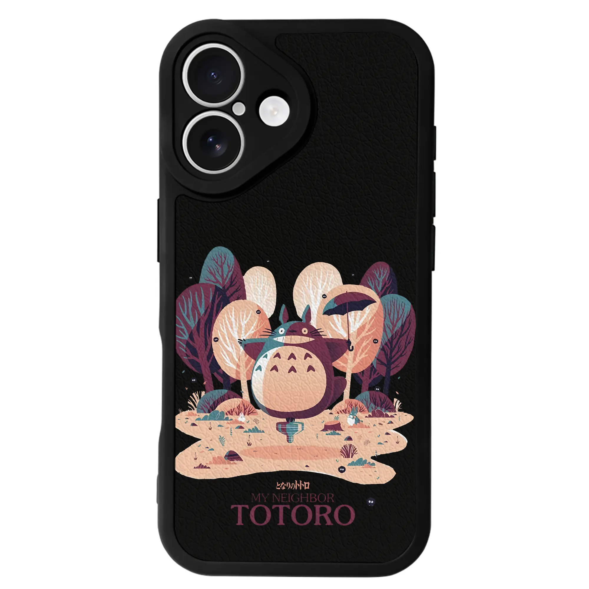 となりのトトロ グッズ トトロ - IPhone 16シリーズ対応 ・ シリコンスマホケース ・ レザー調 ・ 高精度フィット ・ 耐衝撃 ・ ワイヤレス充電対応 ・ 精密カット